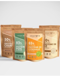 Pack 4 Protéines (4x500g) - Découverte (citrouille - Pois - Riz - Chanvre)