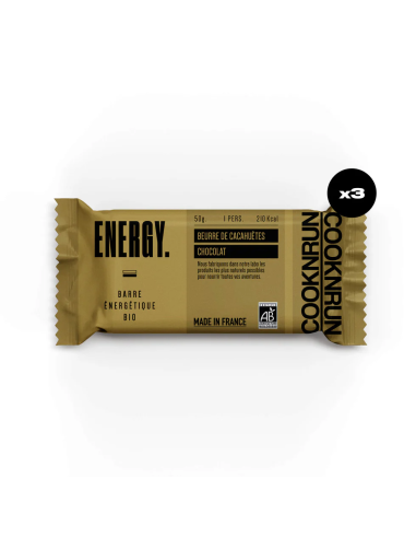 barre énergétique beurre de cacahuète chocolat bio cooknrun