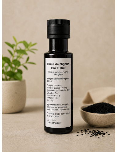 Huile de nigelle bio 100ml première pression à froid