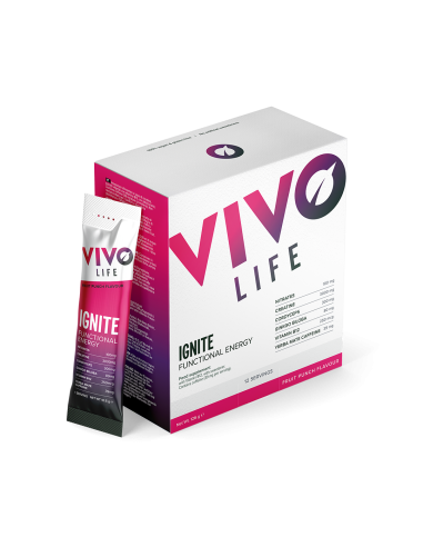 Boisson énergie naturelle Ignite Vivolife en sticks – boîte de 12 sachets