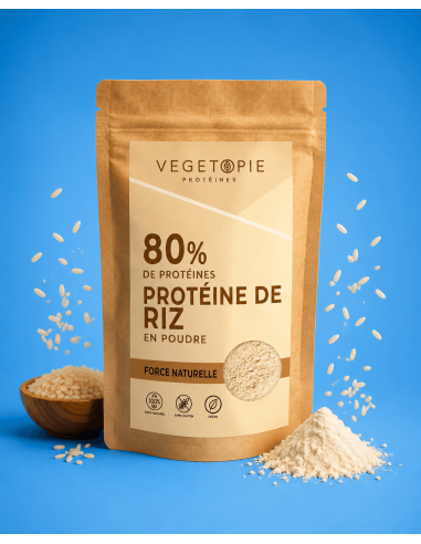 Sachet de Protéine de Riz Brun Bio Nature en poudre