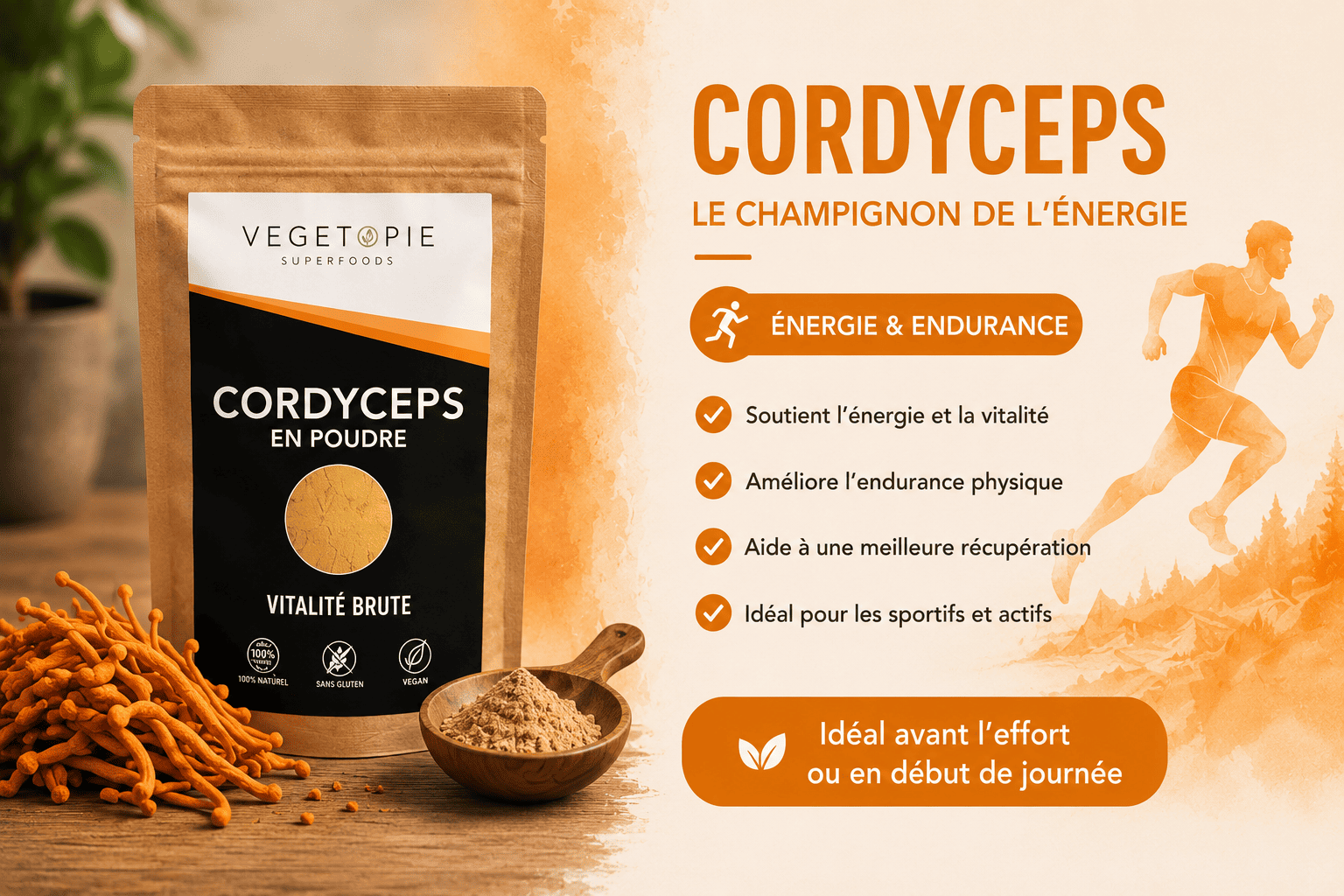 cordyceps en poudre energie sport vitalite