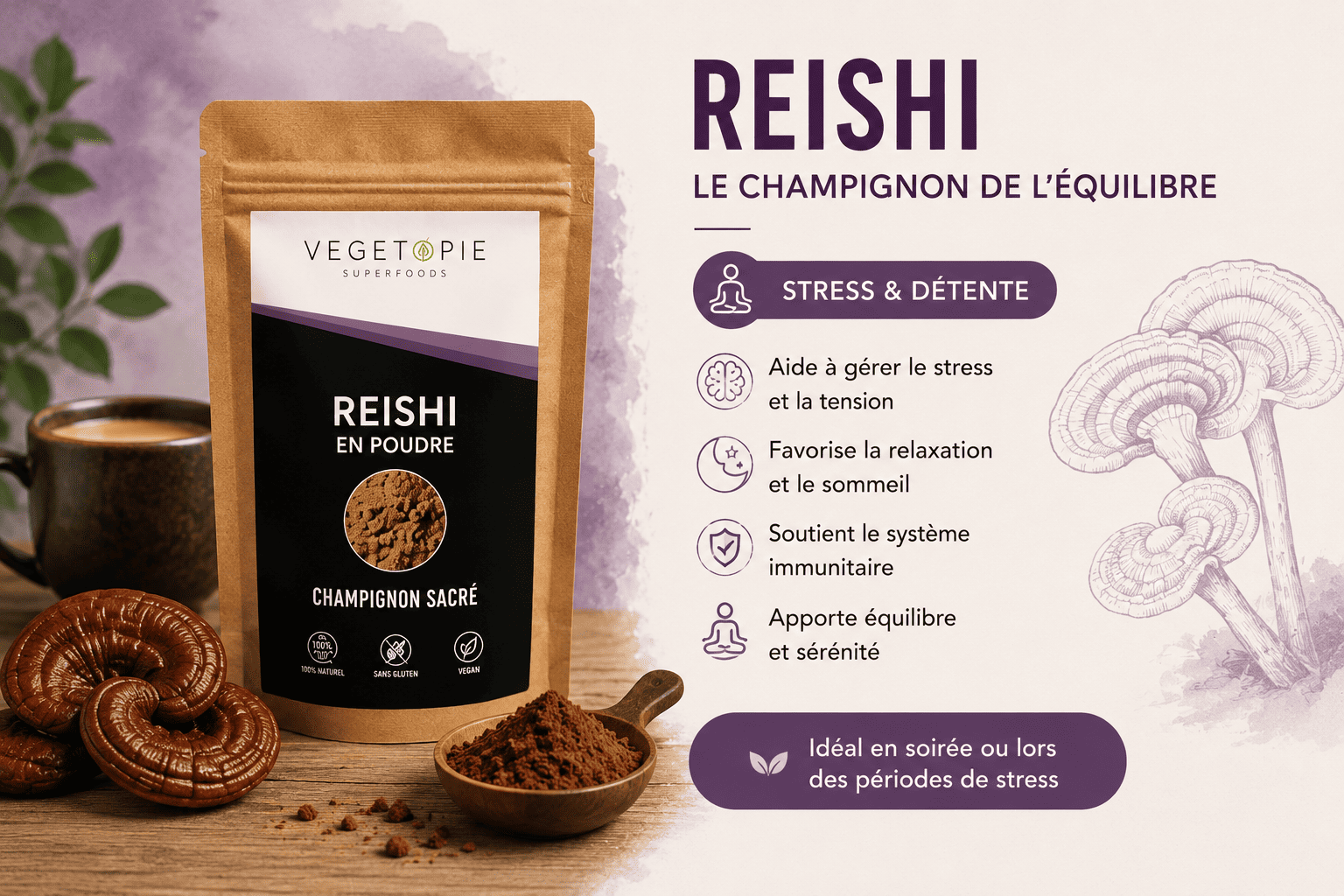 reishi en poudre bienfaits et utilisation